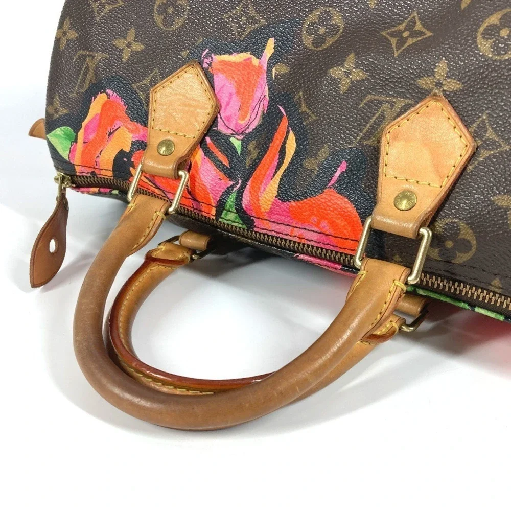 LOUIS VUITTON Authentic Brown Monogram Canvas Speedy 30 Boston Bag
